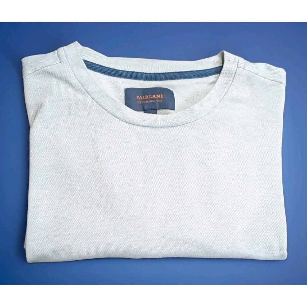 Fairlane Performance Pique Shirt Men's Short Sleeve Tee Light Blue Medium